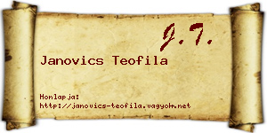 Janovics Teofila névjegykártya